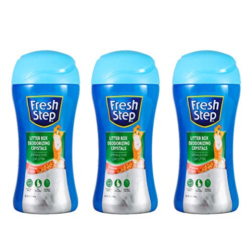Fresh Step Cat Litter Crystals in Summer Breeze | Cat Litter Box Deodorizer, 15 Ounces - 3 Pack