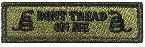 Tactical Dont Tread On Me Morale Tab Patch 1"x3 3/4" - OD (Olive Drab) - by Ranger Return (TACT-Dont-TAB-OD)