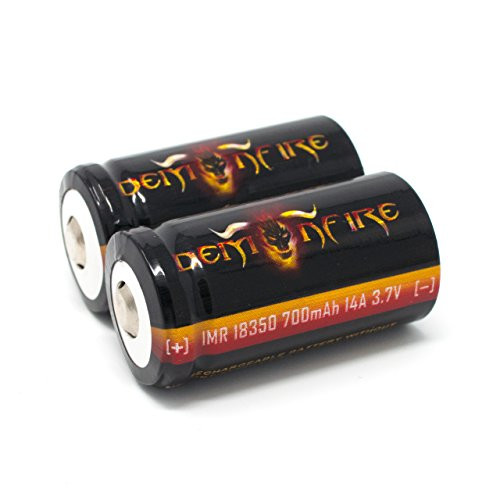 IMR 18350 700mAh 14A 3.7V High Drain LiMn Demonfire Rechargeable Battery with Button Top (2 Pieces) IMR 18350 700mAh 14A 3.7V High Drain LiMn Demonfire Rechargeable Battery with Button Top (2 Pieces)