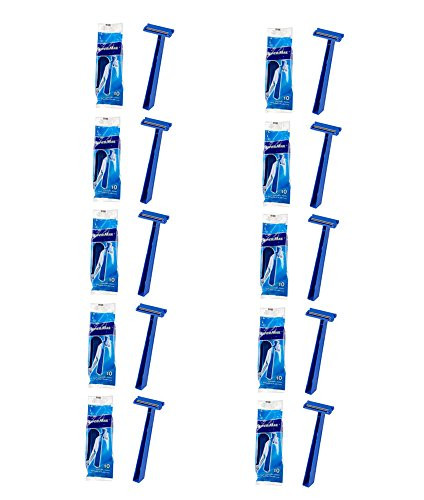 Super Max Men's Disposable Razors Twin Blade Shavers Bulk Wholesale (10pk x 10= 100 Razors)