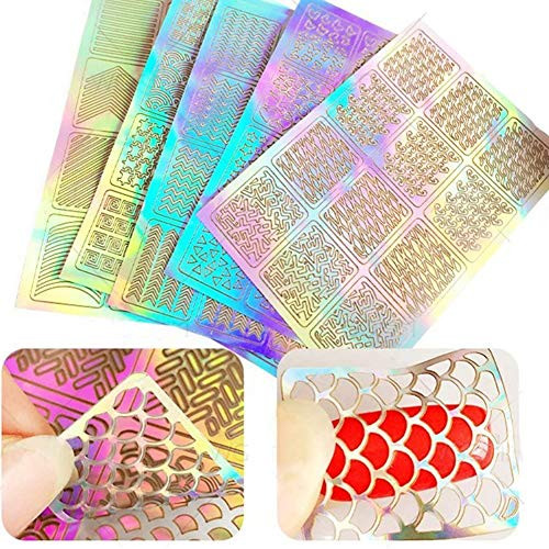 TOPBeauty 60 Pieces Nail Vinyls Stencil Stickers Set, 5 Sheets 60 Different Designs Cute Easy Nail Art Nail Vinyls Nail Stencil Sheets TOPBeauty 60 Pieces Nail Vinyls Stencil Stickers Set, 5 Sheets 60 Different Designs Cute Easy Nail Art Nail Vinyls Nail Stencil Sheets