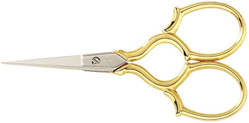Gingher 1005279 Epaulette Embroidery Scissors 3.5-W/Leather Sheath