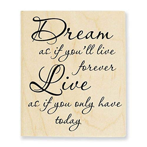 Stampendous V219 Wood Handle Rubber Stamp, Dream Forever