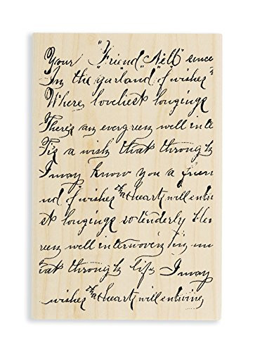 Stampendous Wood Handle Rubber Stamp, Vintage Note