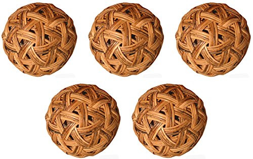 RaanPahMuang Wide Weave Rattan Tiny Sepak Takraw Thai Ball 10cm Set of 10 Balls