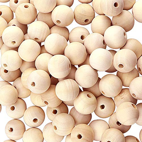 HiGift 200 Pack 20mm Natural Wood Beads, Unfinished Wooden Beads Round Loose Beads Bulk Wood Spacer Beads for Craft Making HiGift 200 Pack 20mm Natural Wood Beads, Unfinished Wooden Beads Round Loose Beads Bulk Wood Spacer Beads for Craft Making
