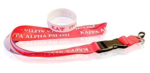 Kappa Alpha Psi Fraternity Gift Set (1 Woven Embroidered Lanyard & 1 One-inch Silicone Bracelet)