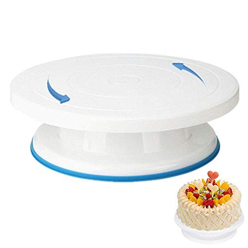 11 Inch Rotating Cake Turntable, Round Dessert Stand, White Cake Stand, Rotating Cake Turntable for Baking Cake decoration