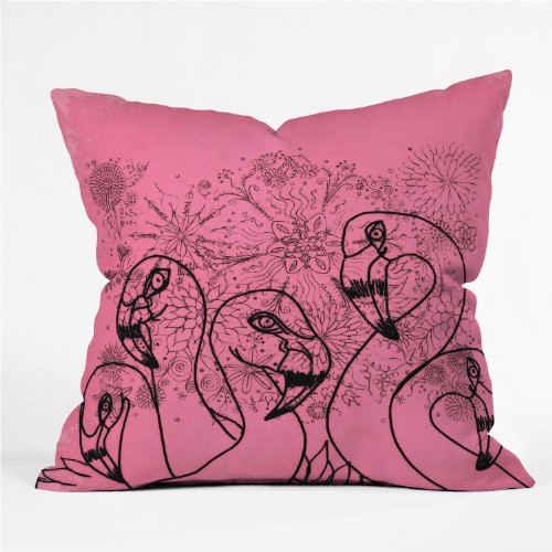 Deny Designs Lisa Argyropoulos Pink Flamingos Throw Pillow, 16 x 16