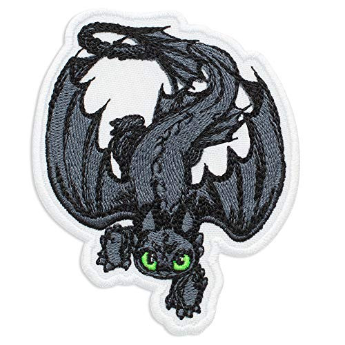 How to Train Your Dragon Crawling Toothless Embroidered Patch Iron On (2.9" x 3.5")