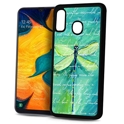 for Samsung Galaxy A20 A30, Durable Protective Soft Back Case Phone Cover - A11352 Green Dragonfly