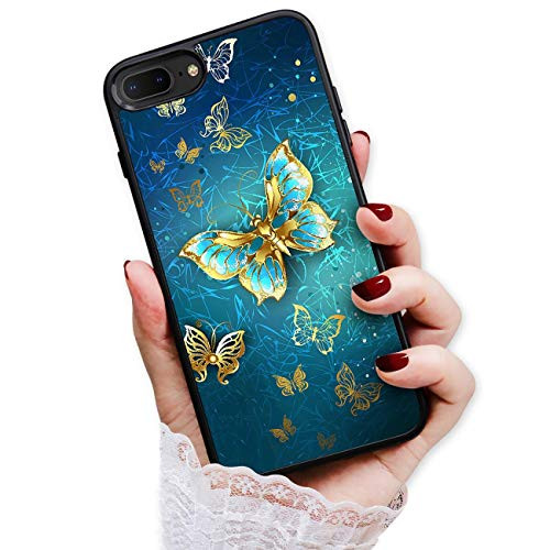 for iPhone 6, iPhone 6S, Art Design Soft Back Case Phone Cover, HOT12154 Blue Butterfly