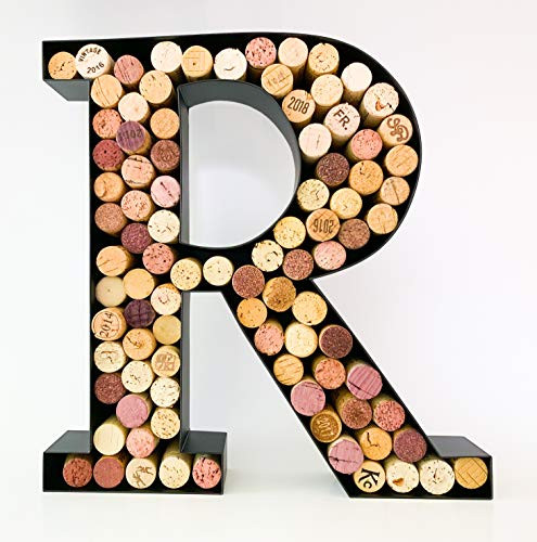 Wine Cork Holder - Metal Monogram Letter (A-Z) (Letter R)