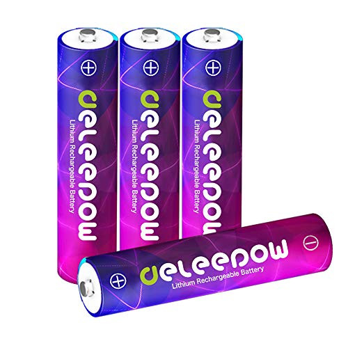 Deleepow AAA Rechargeable Batteries, 1.5V 1500 Cycle Lithium Li-ion Rechargeable AAA Batteries, 800mWh Triple A Battery?4-Pack (No Include Charger)