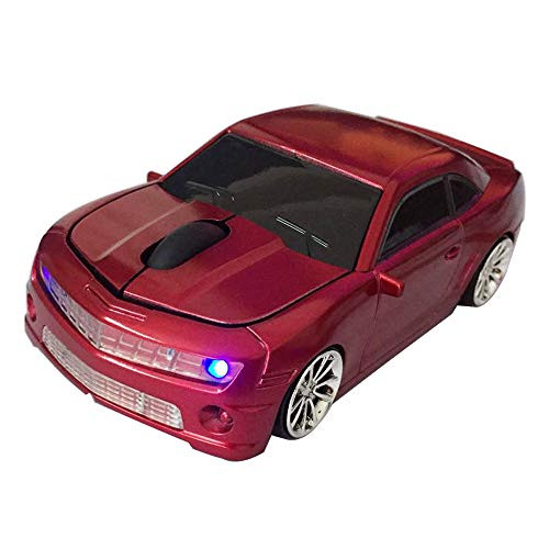 Wireless Mouse Sports Car Mouse Computer Optical Mice for Computer PC Laptop MAC (Red)