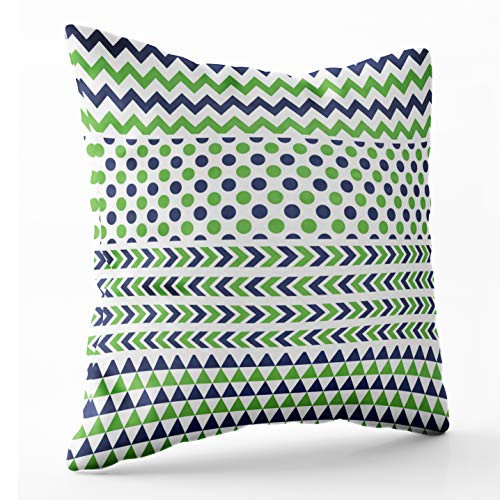 Shorping Zippered Pillow Covers Pillowcases 18X18 Inch lime green and navy blue print pillow Decorative Throw Pillow Cover,Pillow Cases Cushion Cover for Home Sofa Bedding