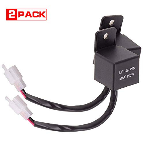2 Pack Universal 2-Pin LED Turn Light Flasher Relay 12V Motorcycle Electronic Flasher Relay Emergency Led Light Indicator Light Flasher Relay