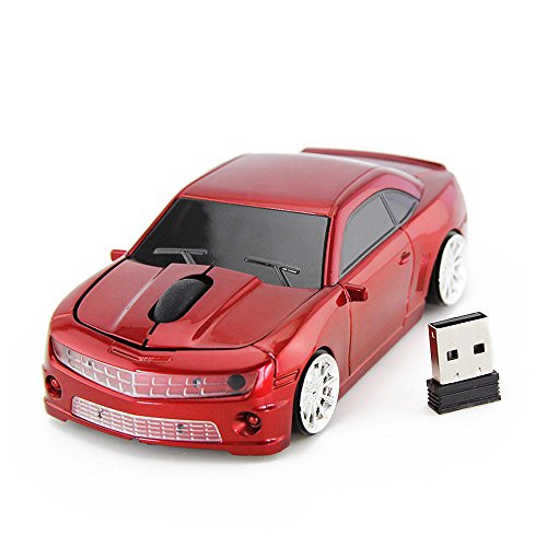 Jinfili Car Shape Wireless Mouse Ergonomic Optical Mice USB Receiver 3D 2.4GHz 1600DPI for PC Laptop Computer
