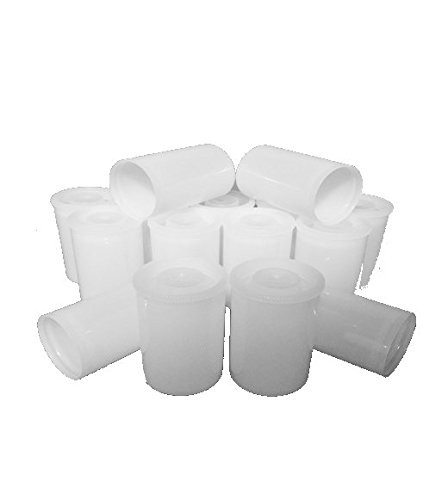 Film Canisters: 15 Pack, Empty with Caps, White. 35MM.