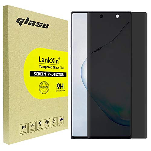 Privacy Screen Protector for Samsung Galaxy Note 10, LankXin Anti-Spy 3D Curved Full Coverage Tempered Glass Protector  [HD Clear ][Anti-Scratch]