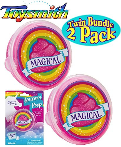 Toysmith Unicorn Poop Pink & Sparkly (Slime/Putty) Twin Set Bundle - 2 Pack