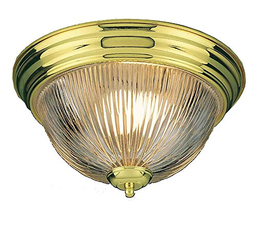Volume Lighting V7212-2 2-Light Flush Mount Ceiling Fixture, Polished Brass