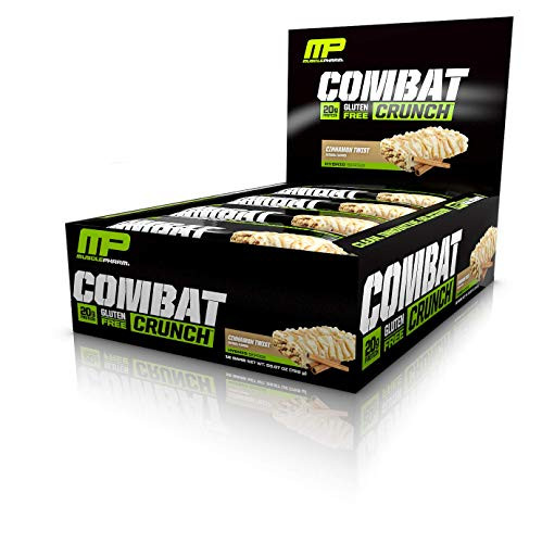 MusclePharm Combat Crunch Protein Bar, 20g Protein, Cinnamon Twist Bars, 12 Count