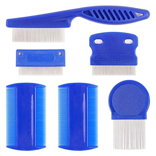 Flea Comb for Dogs, 6 Pcs Lice Combs, Cat Combs with Durable Teeth for Removing Tear Stains, Fleas, Dandruff by MoHern