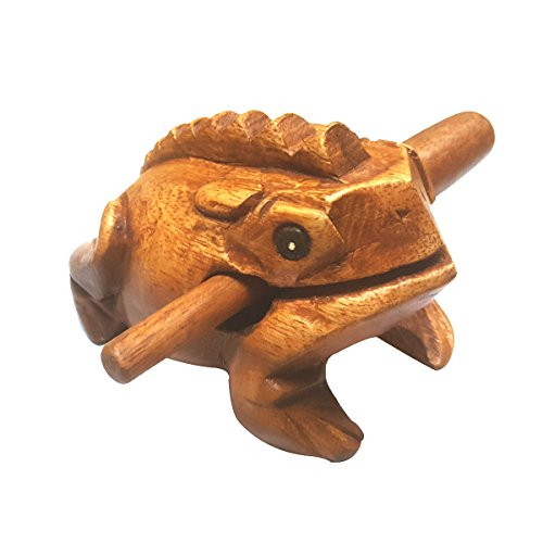 Wood Frog Guiro Rasp Wooden Handcraft Musical Instrument Tone Block World Percussion USA Medium 4 Inch Wood Toy