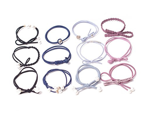 12PCS Cute Girls Hair Tie Bands Rabbit Ear Hair Tie Bands Ropes Ponytail Holder Bow Tie Bands Women Bow Hair Tie Decor Elastic Hair Rubber Band Rope Ribbon Hair Bow