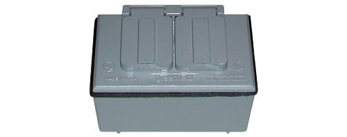 Made in USA Weatherproof Electrical Outlet Box, Box Cover & Duplex Outlet Kit Gray