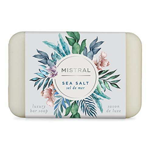 Mistral Triple Milled Bar Soap Organic Olive Oil and Shea Butter, Sea Salt, Made in France, 7 Oz