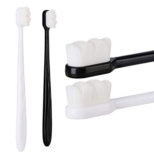Extra Soft Toothbrush, Ultra Soft-bristled Adult Toothbrush Micro nano 12000 Floss Bristle Good Cleaning Effect for Sensitive Teeth Oral Gum Recession(2 pcs)