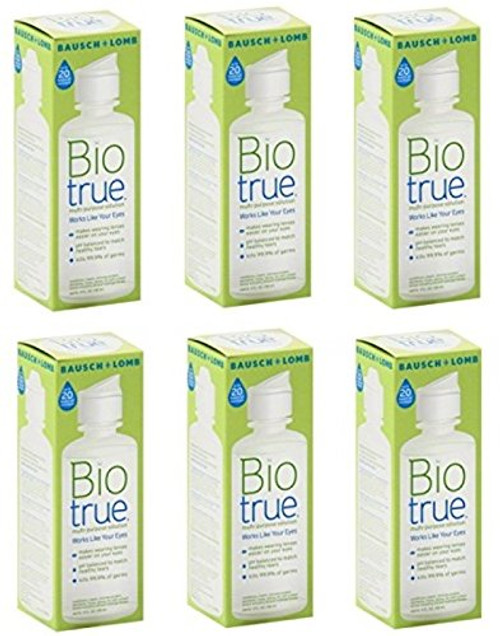 Bausch and Lomb Bio True Multi-Purpose Solution 2 Oz Travel Size (Pack Of 6)