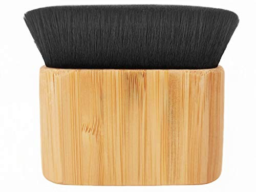 Body Makeup Brush for Powder Foundation and Haircut Duster Brush Kabuki Brush for Body Highlighter Bronzer Shimmer Glow Cream Powder High Density Fluffy Bristles and Bamboo Handle