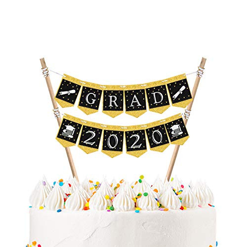 Grad 2020 Cake Bunting Topper for High School Graduation Handmade Cake Banner Topper Garland 2020 College Graduation Party Decorations Supplies