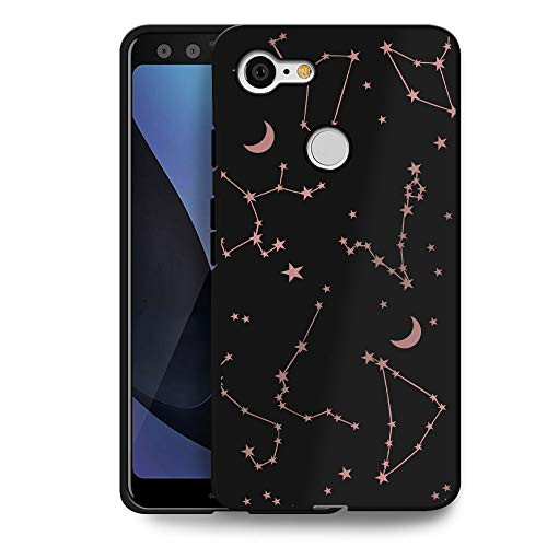 HELLO GIFTIFY HelloGiftify Pink Horoscope TPU Black Soft Gel Protective Case. Compatible with Google Pixel 3