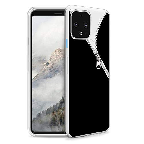 HELLO GIFTIFY HelloGiftify Black Zipper Men Case TPU Soft Gel Protective Case. Compatible with Google Pixel 4XL