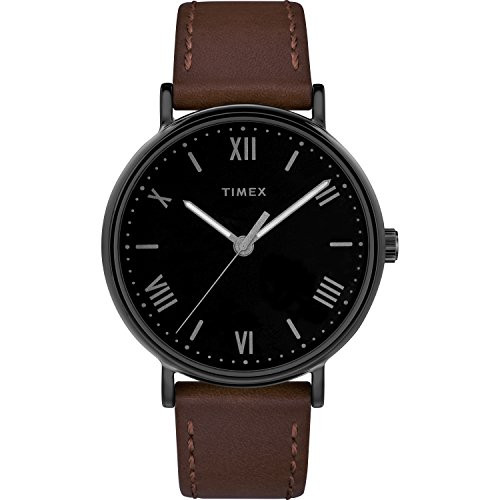 Timex Men's TW2R80300 Southview 41mm Brown/Black Leather Strap Watch
