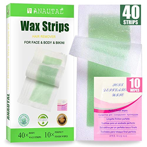 Wax Strips,Waxing Strips Hair Removal,Waxing Strips for Arms, Legs, Underarm Hair, Eyebrow, Bikini, and Brazilian Hair Removal Contains 40 Strips & 10 Post Cleaning Wipes Wax Strips,Waxing Strips Hair Removal,Waxing Strips for Arms, Legs, Underarm Hair, Eyebrow, Bikini, and Brazilian Hair Removal Contains 40 Strips & 10 Post Cleaning Wipes