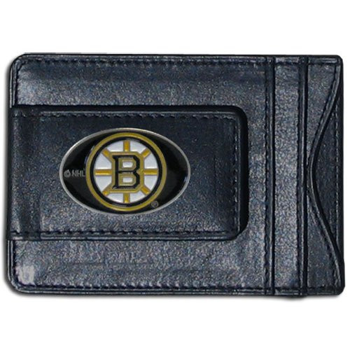 NHL Siskiyou Sports Mens Boston Bruins Leather Cash & Cardholder One Size Black