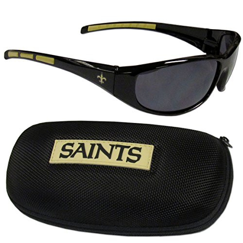Siskiyou NFL New Orleans Saints Wrap Sunglasses & Zippered Case, Black