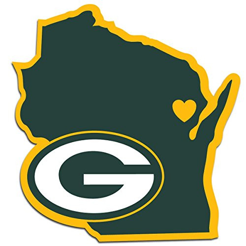 NFL Siskiyou Sports Fan Shop Green Bay Packers Home State Decal One Size Team Color NFL Siskiyou Sports Fan Shop Green Bay Packers Home State Decal One Size Team Color