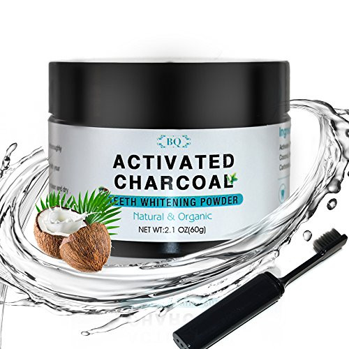 BQ Teeth Whitening Charcoal Powder Coconut Activated Charcoal Teeth Whitening Powder with Toothbrush 100% Natural Food Grade, 2.1 oz | Manufactured in Japan BQ Teeth Whitening Charcoal Powder Coconut Activated Charcoal Teeth Whitening Powder with Toothbrush 100% Natural Food Grade, 2.1 oz | Manufactured in Japan