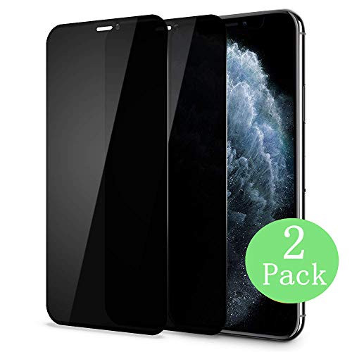 [2Pack] iPhone 11 Pro Privacy Screen Protector, AOSOK Anti-Spying, Anti Scratch, 9H Hardness Case-Friendly Tempered Glass Screen Protector for iPhone 11 Pro/iPhone X/XS 5.8Inch (Privacy)