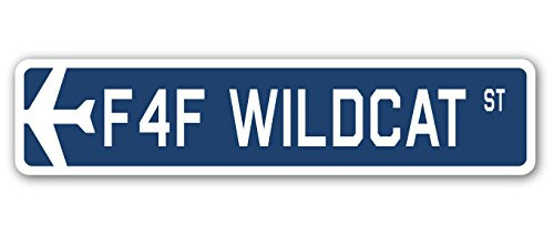 F4F Wildcat Street Sign Air Force Aircraft Military | Indoor/Outdoor | 30" Wide