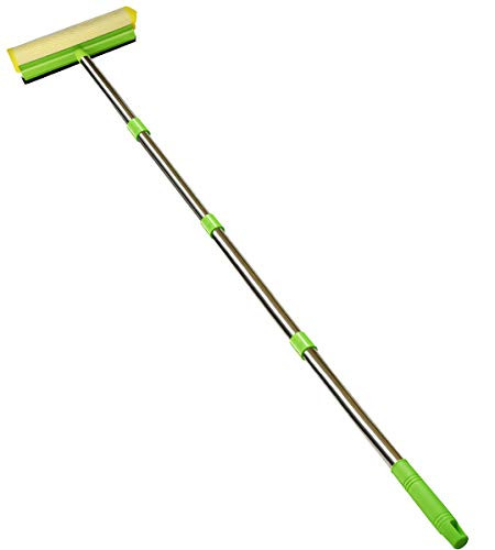 ITTAR All Purpose Window Squeegee with 58 Inch Extension Pole,Window Cleaning Tools,Sponge Windshield Squeegee with Long Handle for Auto Indoor Outdoor Glass-Sponge Head 10 Inch