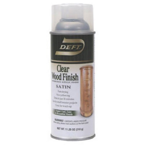 Deft 037125017132 Interior Clear Wood Finish Satin Lacquer with 12.25-Ounce Aerosol Spray