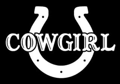Makarios LLC Horseshoe Cowgirl Decal Vinyl Sticker Cars Trucks Vans Walls Laptop MKR| White |5.5 x 3.5|MKR281 Makarios LLC Horseshoe Cowgirl Decal Vinyl Sticker Cars Trucks Vans Walls Laptop MKR| White |5.5 x 3.5|MKR281