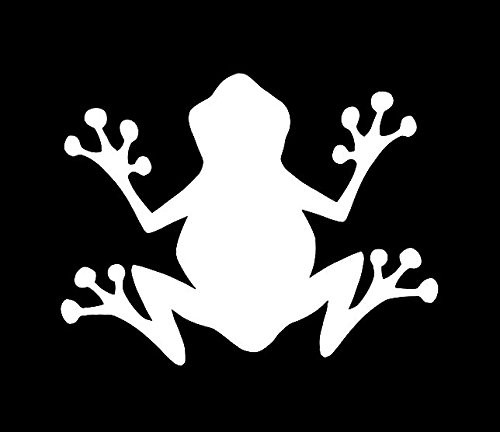 Makarios LLC Frog Silhouette Decal Vinyl Sticker Cars Trucks Vans Walls Laptop MKR| White |5.5 x 4.25|MKR331